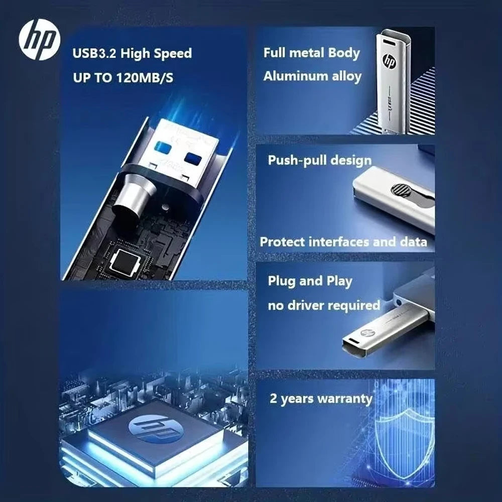 USB3.2 Metal USB Flash Drive 256GB 128GB 64GB 32GB Pendrive High Speed Memory Stick Usb Device