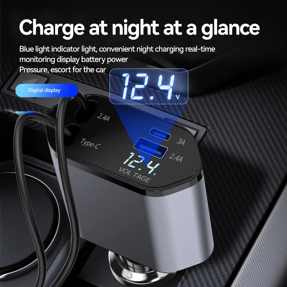 120W 4 in 1 Car Charger