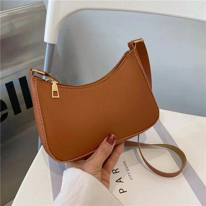 Fashionable Solid Color Shoulder Bag