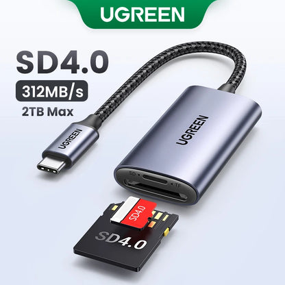 UGREEN Card Reader USB3.0&USB C to SD MicroSD TF Thunderbolt 3 for PC Laptop/Smart Memory Cardreader SD Card Adapter