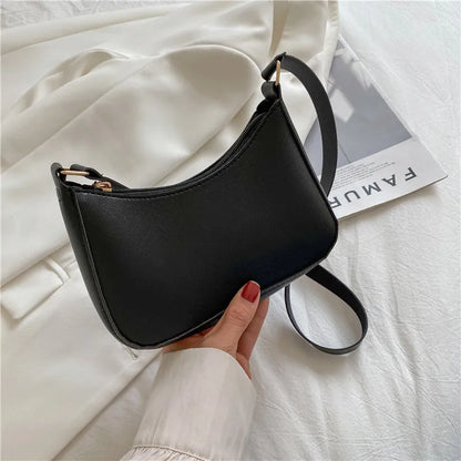 Fashionable Solid Color Shoulder Bag