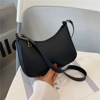 Fashionable Solid Color Shoulder Bag