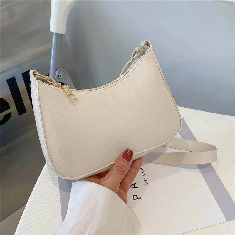 Fashionable Solid Color Shoulder Bag