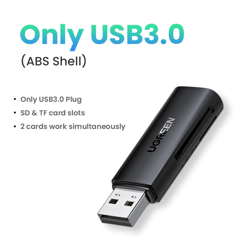 UGREEN Card Reader USB3.0&USB C to SD MicroSD TF Thunderbolt 3 for PC Laptop/Smart Memory Cardreader SD Card Adapter