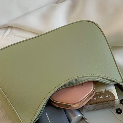 Fashionable Solid Color Shoulder Bag