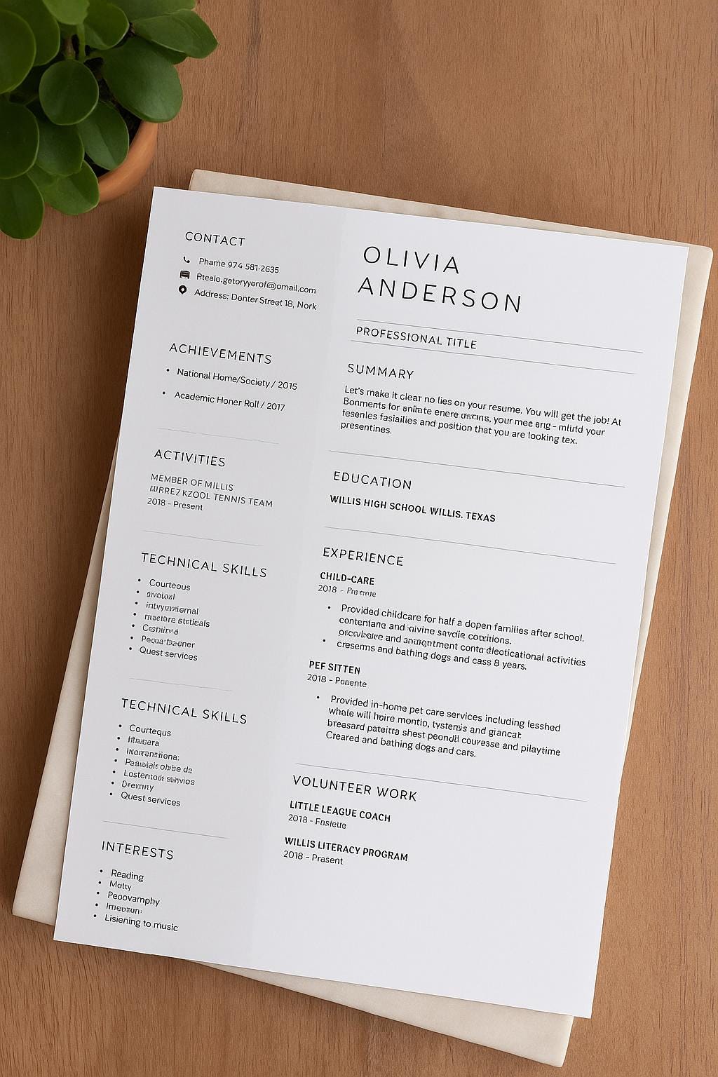 Student Resume Template